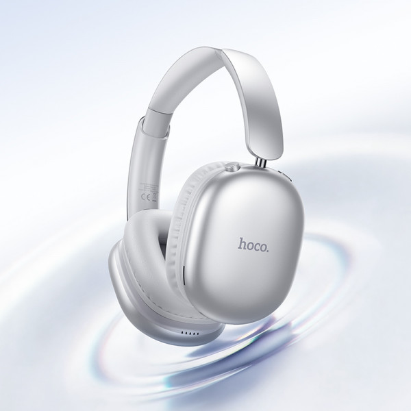 Бездротові накладні навушники HOCO W73 Graceful BT headphones(App) Silver (6942007674874)