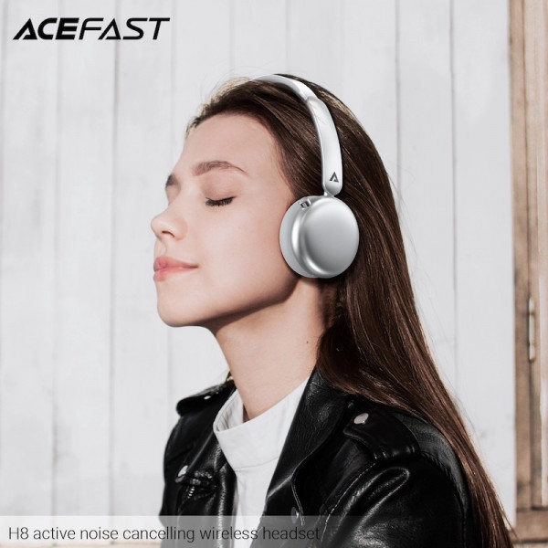Бездротові навушники ACEFAST H8 active noise cancelling wireless headset Silver