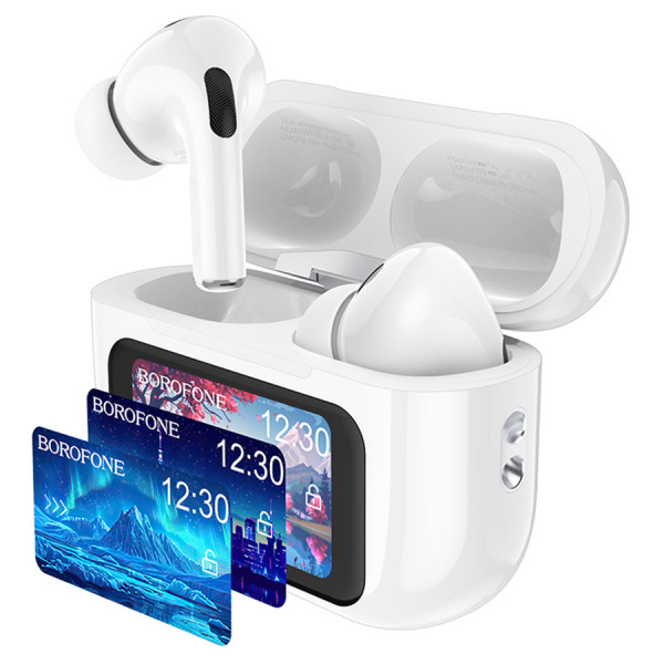 Бездротові навушники BOROFONE BW76 Brocade true wireless ANC noise reduction touch screen BT headset Champagne White