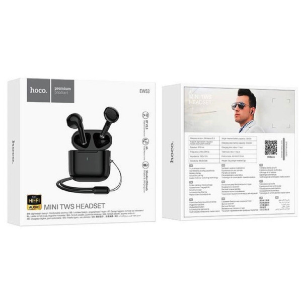 Бездротові навушники HOCO EW53 Lucky true wireless BT headset Black