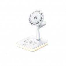 Бездротовий зарядний пристрій REMAX 33W Multifunctional 3-in-1 Wireless Charger with Light RP-W96 White (6954851222279)