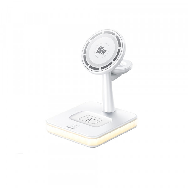 Бездротовий зарядний пристрій REMAX 33W Multifunctional 3-in-1 Wireless Charger with Light RP-W96 White (6954851222279)