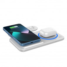 Бездротовий зарядний пристрій WIWU 3 in 1 Foldable Wireless Charger Wi-W020 White (6976195093537)