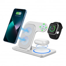 Бездротовий зарядний пристрій WIWU 3 in 1 Foldable Wireless Charger Wi-W020 White (6976195093537)