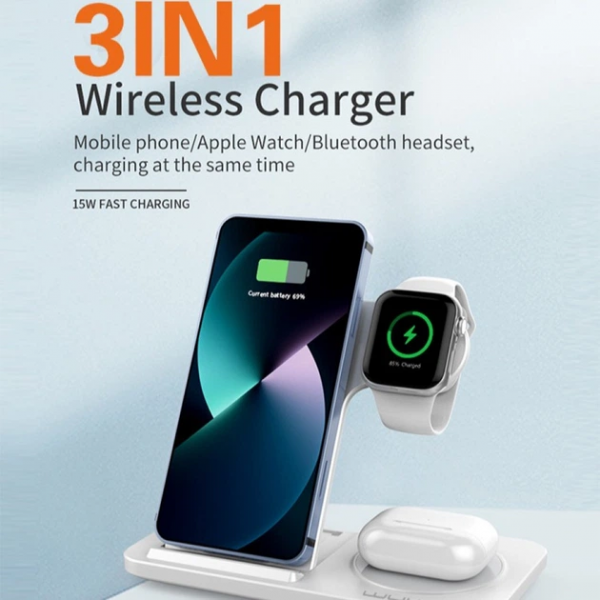 Бездротовий зарядний пристрій WUW-C250 3 in 1 desktop foldable wireless charger (WUW-C250)