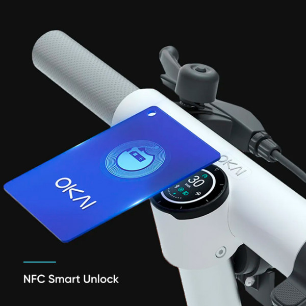 Електросамокат OKAI ES10-NEON Lite Білий 9", 300(600)W, 7.8Ah, 30km, 25kmh, 20%, NFC, App, 15kg