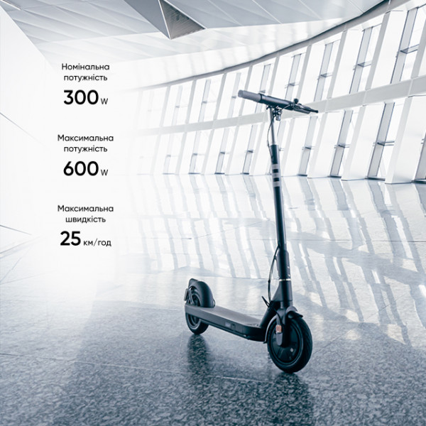 Електросамокат OKAI ES10-NEON Lite Чорний 9", 300(600)W, 7.8Ah, 30km, 25kmh, 20%, NFC, App,15kg