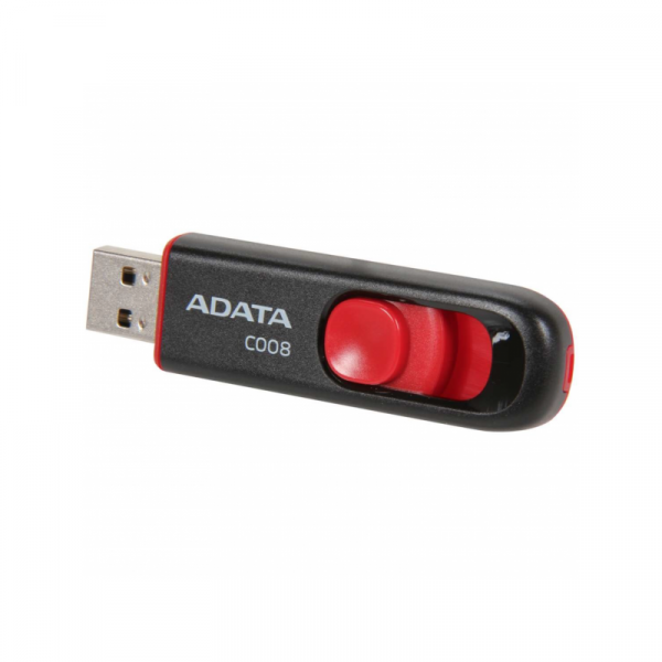 Флеш-накопичувач ADATA USB 2.0 C008 64Gb Black/Red (AC008-64G-RKD)