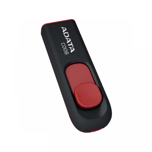 Флеш-накопичувач ADATA USB 2.0 C008 64Gb Black/Red (AC008-64G-RKD)
