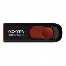 Флеш-накопичувач ADATA USB 2.0 C008 64Gb Black/Red (AC008-64G-RKD)