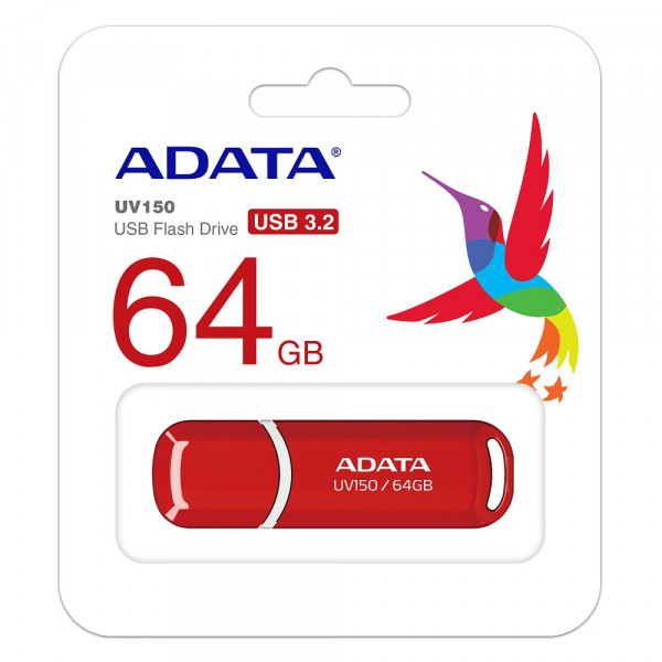 Флеш-накопичувач ADATA USB 3.2 AUV 150 64Gb Red (AUV150-64G-RRD)