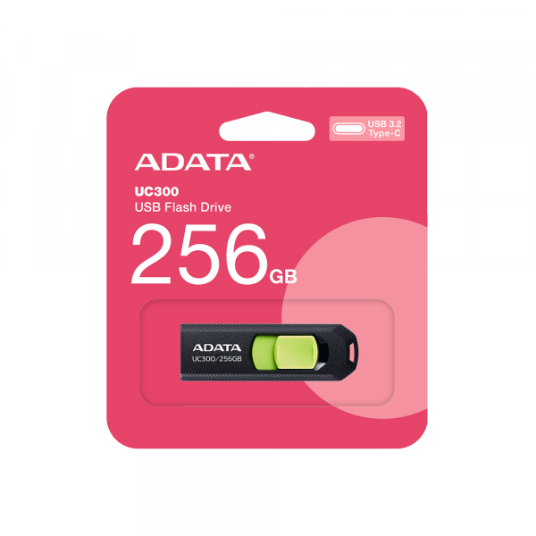 Флеш-накопичувач Adata USB 3.2 Gen1 UC300 Type-C 256Gb Black/Green