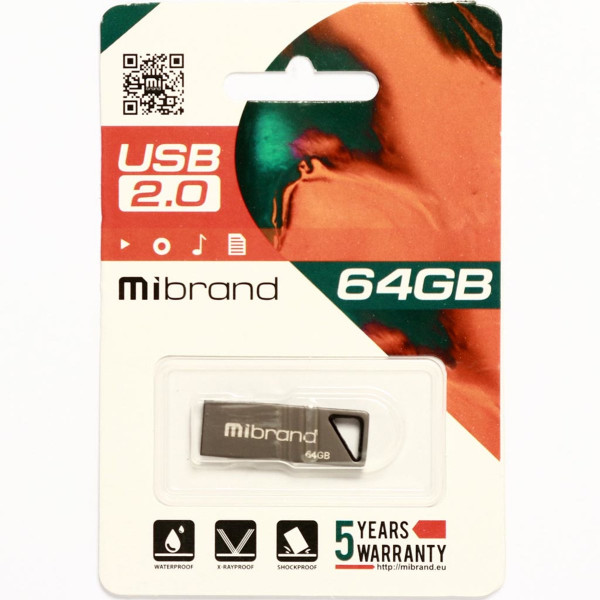 Флеш-накопичувач Mibrand USB 2.0 Stingray 64Gb Grey