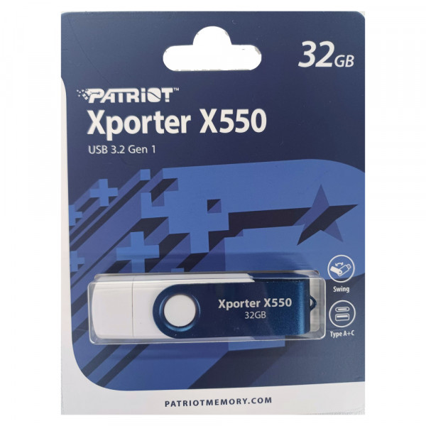 Флеш-накопичувач Patriot USB 3.2 Gen 1 Xporter X550 32GB Type-A+C