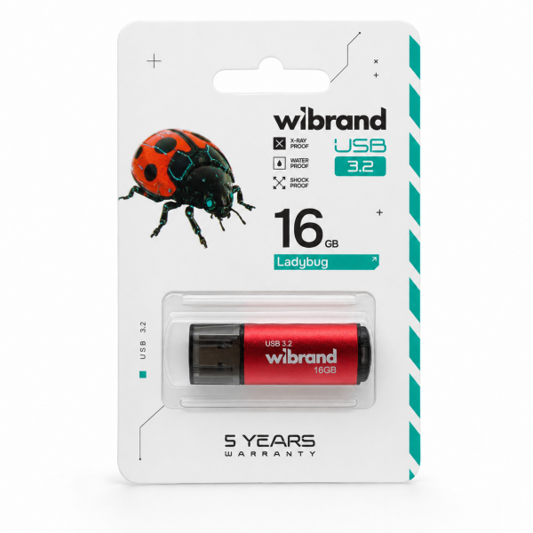 Флеш-накопичувач Wibrand USB 3.2 Gen1 Ladybug 16GB Red (WI3.2/LB16P10S)