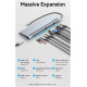 Хаб Vention Multi-function USB-C to HDMI/VGA/USB-C Gen 1/USB 3.0x2/USB 2.0/RJ45/SD/TF/TRRS 3.5mm/PD Docking Station 0.25m