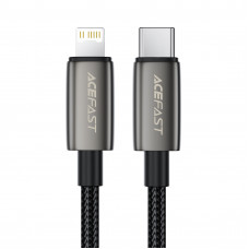 Кабель ACEFAST C23-01, USB to iP, 30W,1.2m, Nylon, Zinc alloy + TPE connectors, Black (6974316285410)