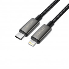 Кабель ACEFAST C23-01, USB to iP, 30W,1.2m, Nylon, Zinc alloy + TPE connectors, Black (6974316285410)