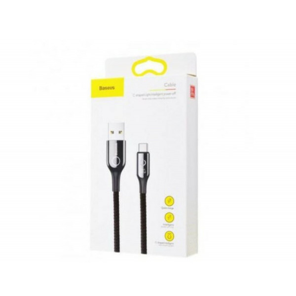 Кабель Baseus C-shaped Light Intelligent power-off Cable USB For Type-C 3A 1M Black