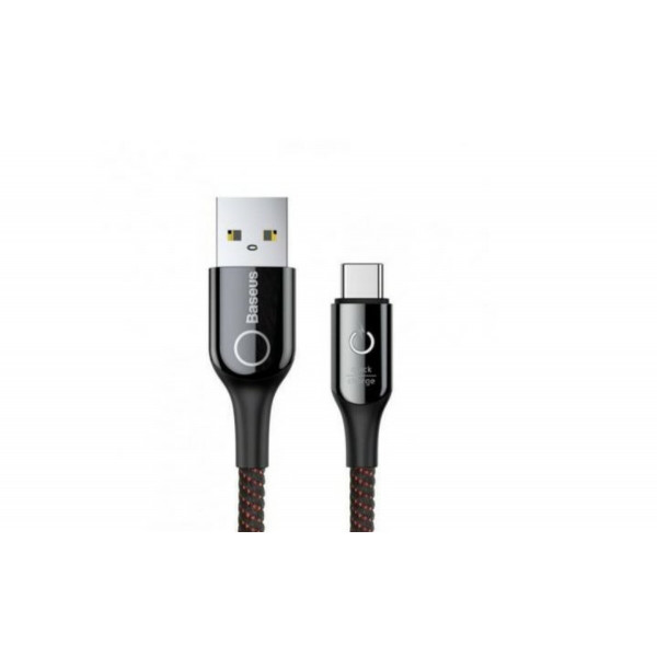 Кабель Baseus C-shaped Light Intelligent power-off Cable USB For Type-C 3A 1M Black