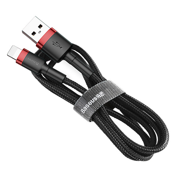 Кабель Baseus Cafule Cable USB For Lightning 2.4A 0.5m Red+Black