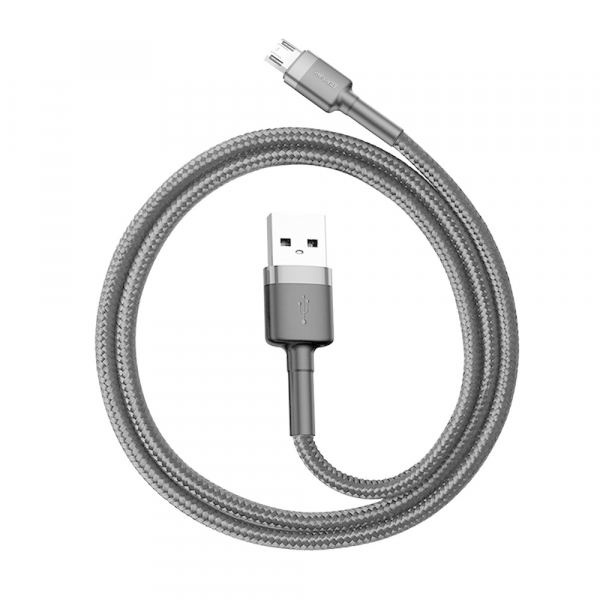 Кабель Baseus cafule Cable USB For Micro 2.4A 0.5M Gray+Black (CAMKLF- AG1)