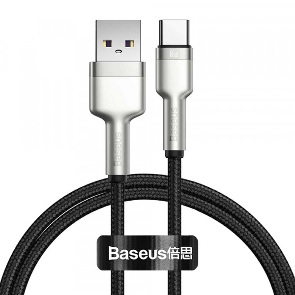 Кабель Baseus Cafule Series Metal Data Cable USB to Type-C 66W 2m Black (CAKF000201)