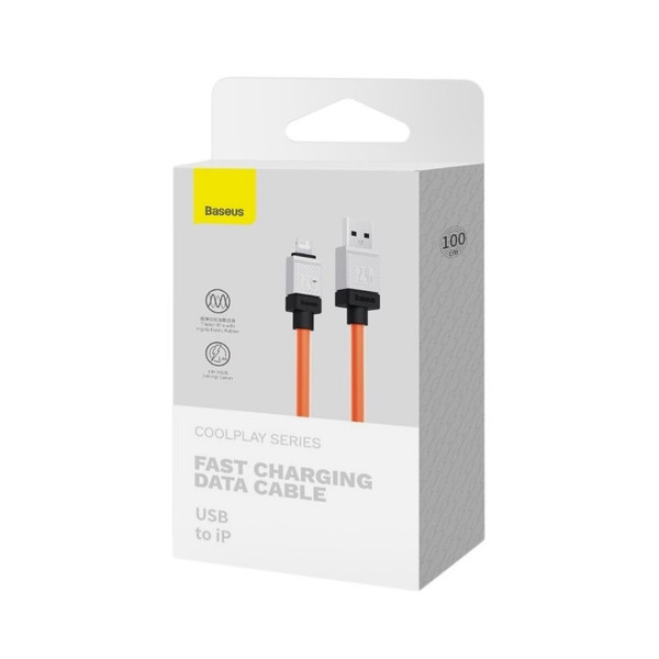 Кабель Baseus CoolPlay Series Fast Charging Cable USB to iP 2.4A 1m Orange