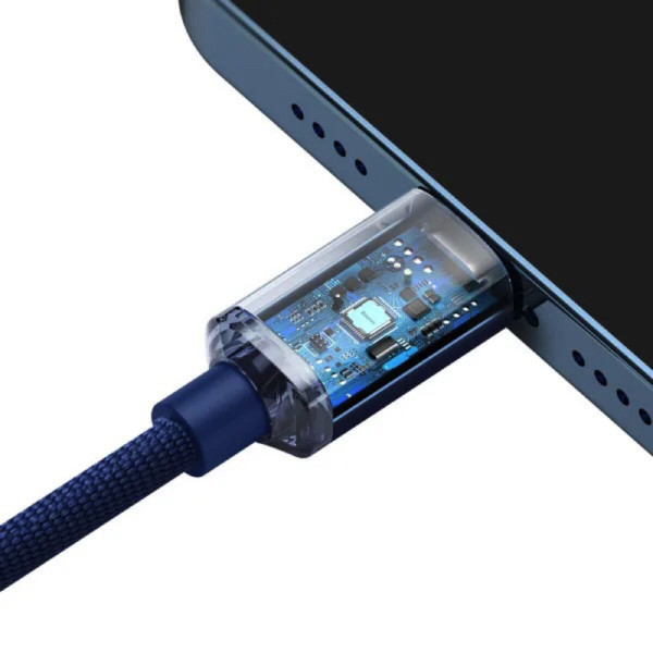 Кабель Baseus Crystal Shine Series Fast Charging Data Cable Type-C to iP 20W 2m Блакитний