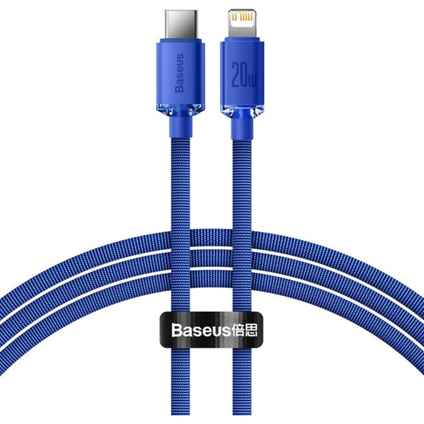 Кабель Baseus Crystal Shine Series Fast Charging Data Cable Type-C to iP 20W 2m Блакитний