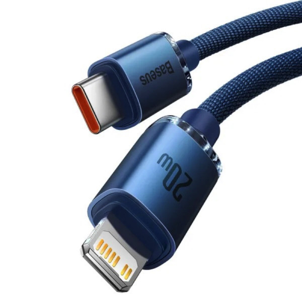 Кабель Baseus Crystal Shine Series Fast Charging Data Cable Type-C to iP 20W 2m Блакитний