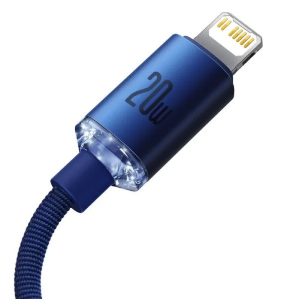 Кабель Baseus Crystal Shine Series Fast Charging Data Cable Type-C to iP 20W 2m Блакитний