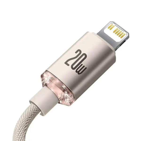 Кабель Baseus Crystal Shine Series Fast Charging Data Cable Type-C to iP 20W 2m Pink