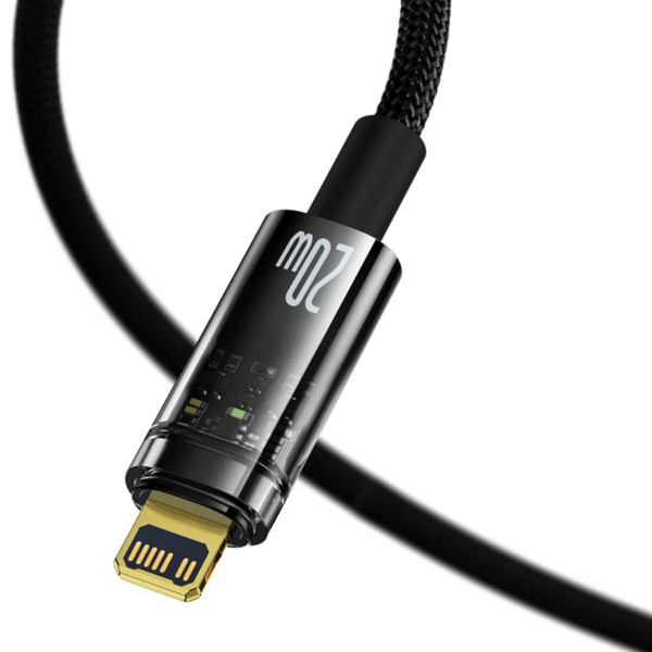 Кабель Baseus Explorer Series Auto Power-Off Fast Charging Data Cable Type-C to IP 20W 2m Чорний