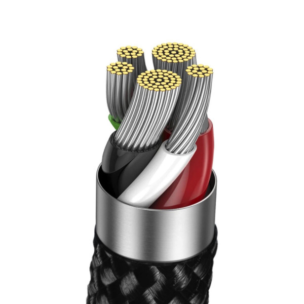 Кабель Baseus Explorer Series Auto Power-Off Fast Charging Data Cable Type-C to IP 20W 2m Чорний