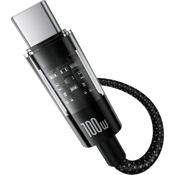 Кабель Baseus Gem Fast-Charging Data Cable USB to USB-C 100W 1m Cluster Чорний