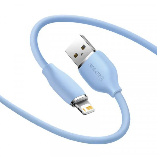 Кабель Baseus Jelly Liquid Silica Gel Fast Charging Data Cable USB to iP 2.4A 2m Блакитний