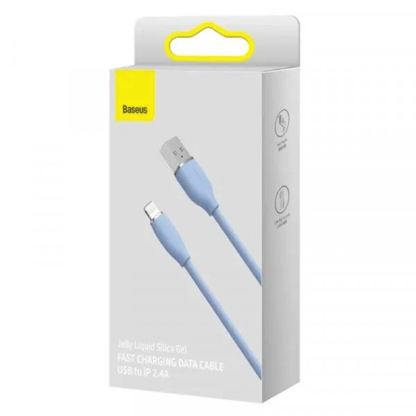 Кабель Baseus Jelly Liquid Silica Gel Fast Charging Data Cable USB to iP 2.4A 2m Блакитний