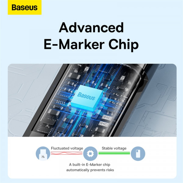 Кабель Baseus Tungsten Gold Fast Charging Data Cable Type-C to Type-C 240W 3m Black (CAWJ040201)