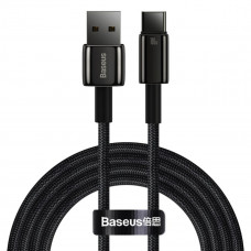 Кабель Baseus Tungsten Gold Fast Charging Data Cable USB to Type-C 100W 2m Чорний