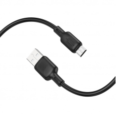 Кабель BOROFONE BX113 Lenny silicone charging data cable Micro(L=3M) Black (6941991115547)