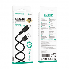 Кабель BOROFONE BX113 Lenny silicone charging data cable Micro(L=3M) Black (6941991115547)