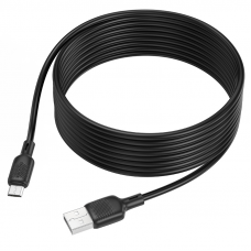 Кабель BOROFONE BX113 Lenny silicone charging data cable Micro(L=3M) Black (6941991115547)