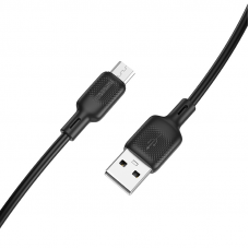 Кабель BOROFONE BX113 Lenny silicone charging data cable Micro(L=3M) Black (6941991115547)