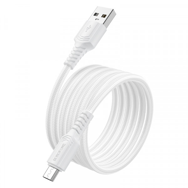 Кабель BOROFONE BX116 Certain charging data cable Micro White (6941991119781)