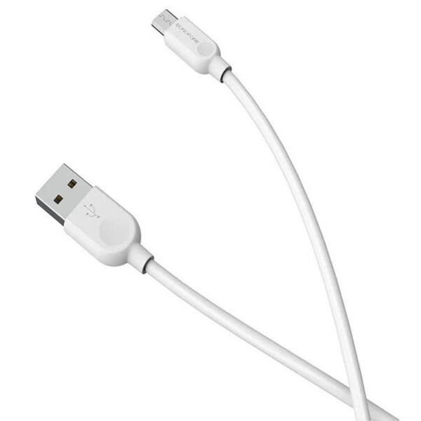 Кабель BOROFONE BX14 USB to Micro 2.4A, 2m, PVC, TPE connectors, Білий