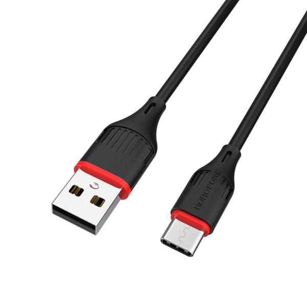 Кабель BOROFONE BX17 USB to Type-C 2A, 1m, PVC, TPE connectors, Чорний