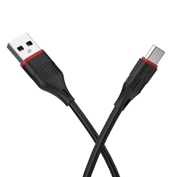 Кабель BOROFONE BX17 USB to Type-C 2A, 1m, PVC, TPE connectors, Чорний