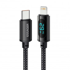Кабель Essager Enjoy LED Digital Display USB Charging Cable Type C to Lightning 29W 1m чорний (EXCTL-XY01-P)