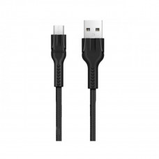 Кабель HOCO U31 USB to Micro 2.4A, 1m, nylon, TPE connectors, Чорний